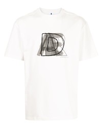 Мужская белая футболка с круглым вырезом с принтом от Ader Error