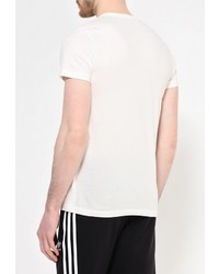 Мужская белая футболка с круглым вырезом с принтом от adidas Performance