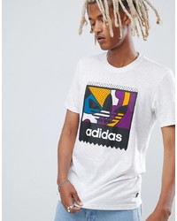 Мужская белая футболка с круглым вырезом с принтом от Adidas Skateboarding