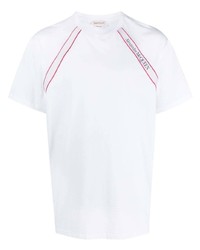 Мужская белая футболка с круглым вырезом с принтом от Alexander McQueen