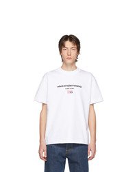 Мужская белая футболка с круглым вырезом с принтом от Alexander Wang