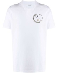 Мужская белая футболка с круглым вырезом с принтом от AllSaints