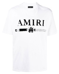 Мужская белая футболка с круглым вырезом с принтом от Amiri