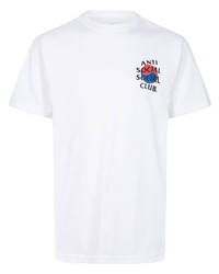 Мужская белая футболка с круглым вырезом с принтом от Anti Social Social Club
