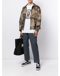 Мужская белая футболка с круглым вырезом с принтом от A Bathing Ape