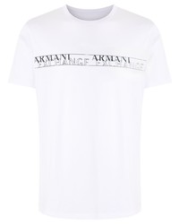 Мужская белая футболка с круглым вырезом с принтом от Armani Exchange