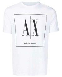 Мужская белая футболка с круглым вырезом с принтом от Armani Exchange