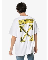 Мужская белая футболка с круглым вырезом с принтом от Off-White