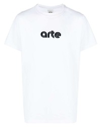 Мужская белая футболка с круглым вырезом с принтом от ARTE