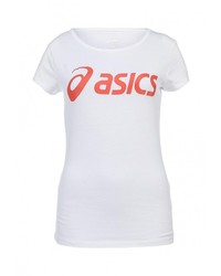 Женская белая футболка с круглым вырезом с принтом от Asics