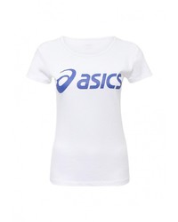 Женская белая футболка с круглым вырезом с принтом от Asics