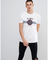 Мужская белая футболка с круглым вырезом с принтом от ASOS DESIGN