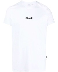 Мужская белая футболка с круглым вырезом с принтом от Aspesi