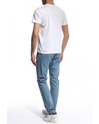Мужская белая футболка с круглым вырезом с принтом от Atributika &amp; Club™