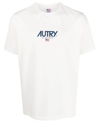 Мужская белая футболка с круглым вырезом с принтом от AUTRY