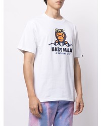 Мужская белая футболка с круглым вырезом с принтом от A Bathing Ape