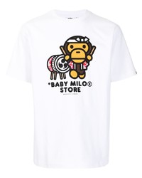 Мужская белая футболка с круглым вырезом с принтом от *BABY MILO® STORE BY *A BATHING APE®