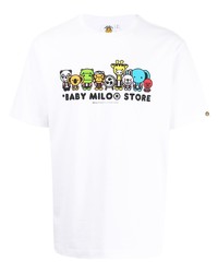 Мужская белая футболка с круглым вырезом с принтом от *BABY MILO® STORE BY *A BATHING APE®