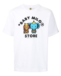 Мужская белая футболка с круглым вырезом с принтом от *BABY MILO® STORE BY *A BATHING APE®