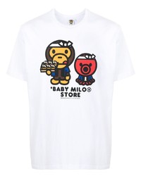 Мужская белая футболка с круглым вырезом с принтом от *BABY MILO® STORE BY *A BATHING APE®