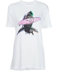 Женская белая футболка с круглым вырезом с принтом от Baja East
