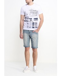 Мужская белая футболка с круглым вырезом с принтом от Baon