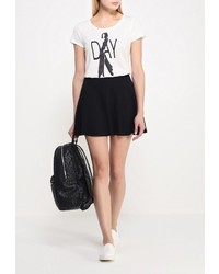 Женская белая футболка с круглым вырезом с принтом от Baon