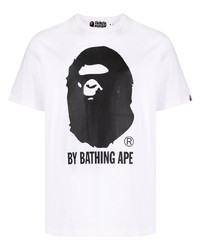 Мужская белая футболка с круглым вырезом с принтом от BAPE BLACK *A BATHING APE®