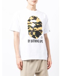 Мужская белая футболка с круглым вырезом с принтом от A Bathing Ape