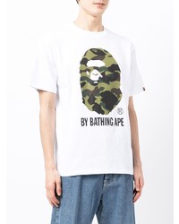 Мужская белая футболка с круглым вырезом с принтом от A Bathing Ape