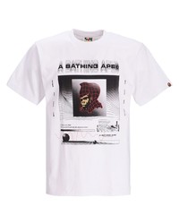 Мужская белая футболка с круглым вырезом с принтом от BAPY BY *A BATHING APE®