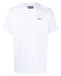 Мужская белая футболка с круглым вырезом с принтом от Barbour