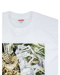 Мужская белая футболка с круглым вырезом с принтом от Supreme