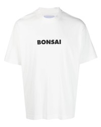 Мужская белая футболка с круглым вырезом с принтом от Bonsai