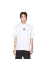 Мужская белая футболка с круглым вырезом с принтом от Boramy Viguier