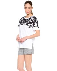 Женская белая футболка с круглым вырезом с принтом от Jason Wu