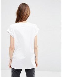 Женская белая футболка с круглым вырезом с принтом от Asos