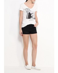 Женская белая футболка с круглым вырезом с принтом от Broadway