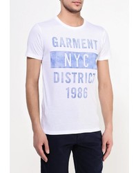 Мужская белая футболка с круглым вырезом с принтом от Broadway