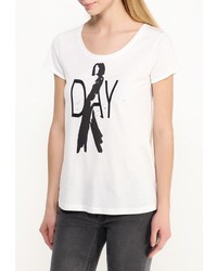 Женская белая футболка с круглым вырезом с принтом от Broadway