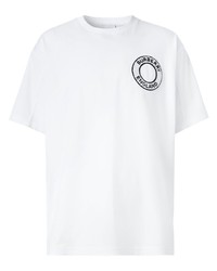 Мужская белая футболка с круглым вырезом с принтом от Burberry