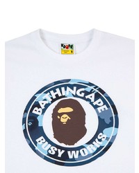 Мужская белая футболка с круглым вырезом с принтом от A Bathing Ape