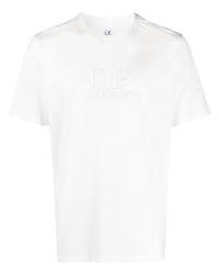 Мужская белая футболка с круглым вырезом с принтом от C.P. Company