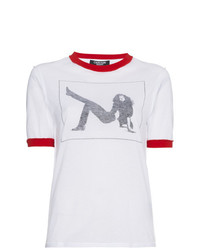 Женская белая футболка с круглым вырезом с принтом от Calvin Klein 205W39nyc