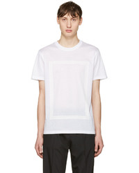 Мужская белая футболка с круглым вырезом с принтом от Calvin Klein Collection