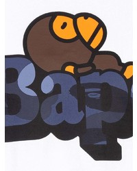 Мужская белая футболка с круглым вырезом с принтом от A Bathing Ape