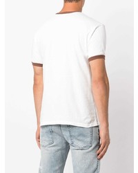 Мужская белая футболка с круглым вырезом с принтом от KAPITAL