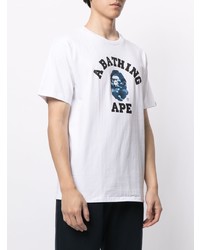 Мужская белая футболка с круглым вырезом с принтом от A Bathing Ape