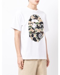 Мужская белая футболка с круглым вырезом с принтом от A Bathing Ape