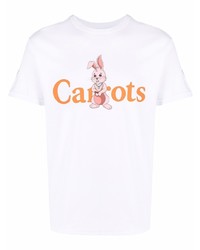 Мужская белая футболка с круглым вырезом с принтом от Carrots